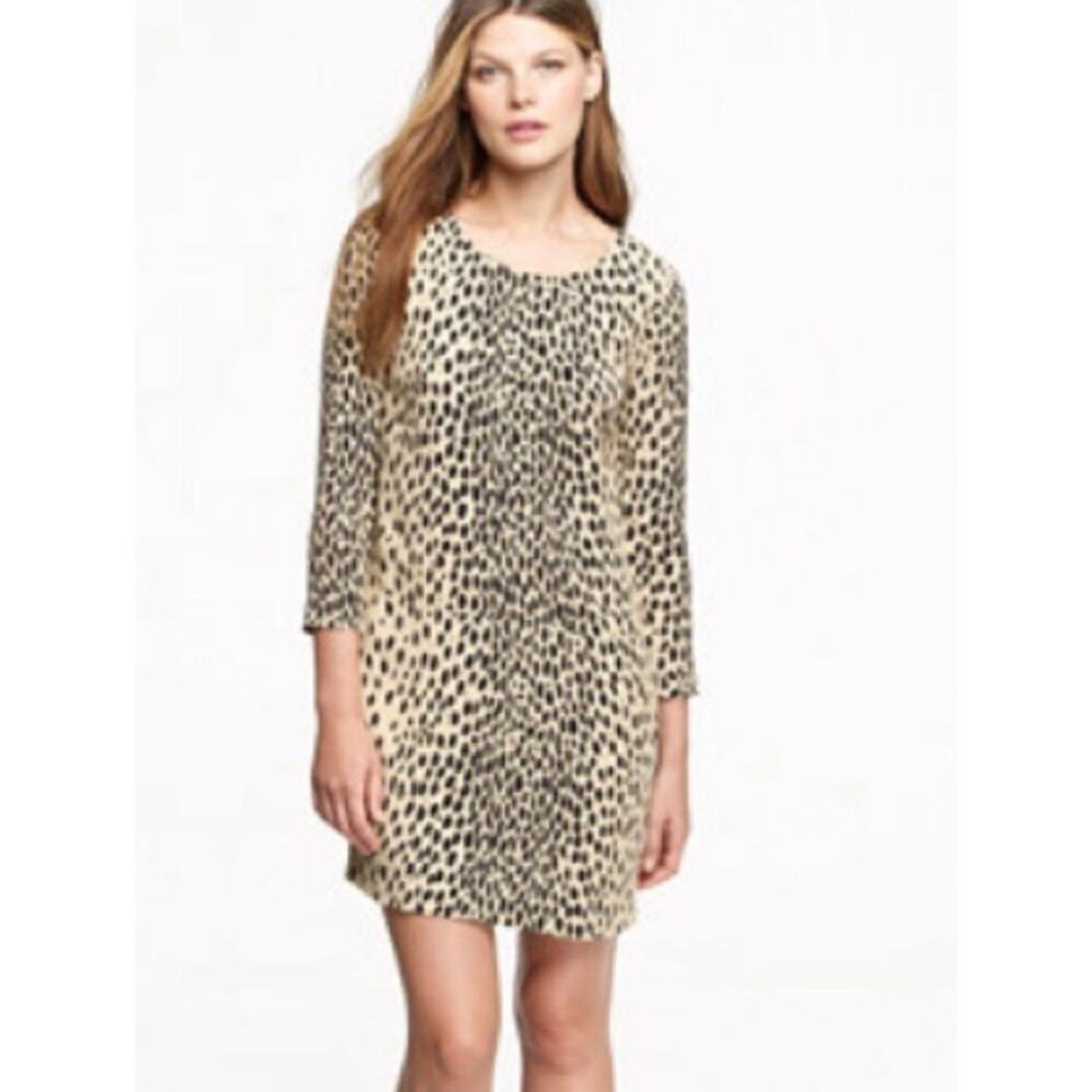 J.‎ Crew Jules Leopard Shift Dress in Wildcat Leopard Print Size 0